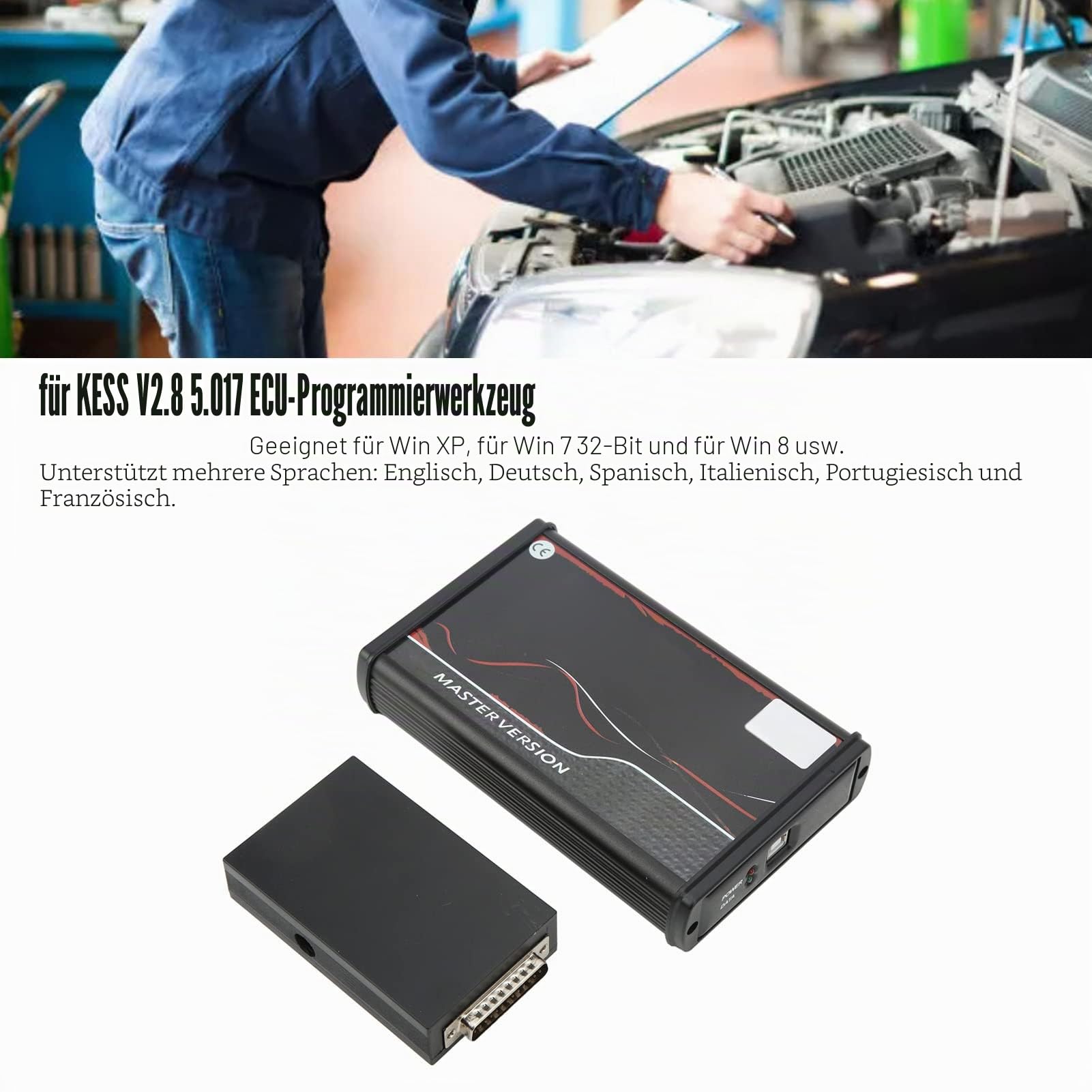 OBD2-Scanner, Professionelles OBD2-ECU-Programmiertool für Kess V2.8 5.017 EU-Versions-Software-Upgrade. 12 V Genaues Fehler-Tuning-Diagnose-Scan-Tool für PKW, LKW, Traktor