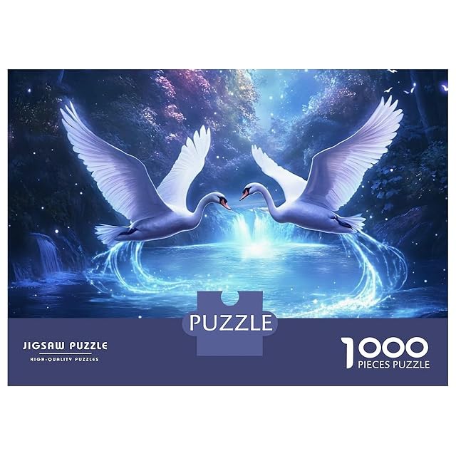 Foto 2 de 8 de Cisnes Blancos Puzzle de 1000 Piezas para Adultos Juego de Puzzle Papel Escena Nocturna Relajante Regalo…