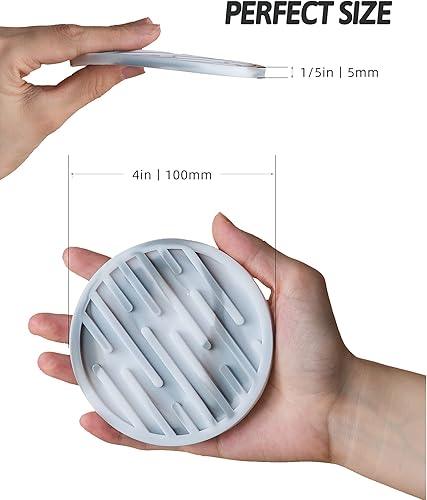 Posavasos para bebidas, juego de 8 posavasos de silicona con soporte para mesa de café o mesa de madera, tazas, escritorio, tapete de bar