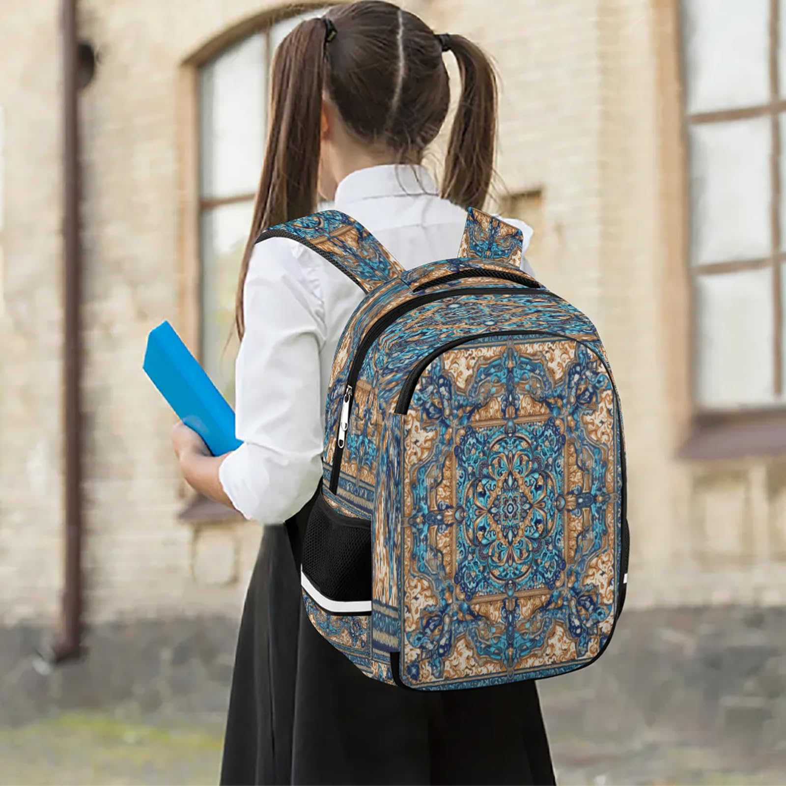 Art Boho etniczny plecak wielofunkcyjny plecak o dużej pojemności plecak szkolna torba na książki plecak turystyka podróż na co dzień laptop plecak torby dla chłopców dziewcząt mężczyzn kobiet, Kolor,