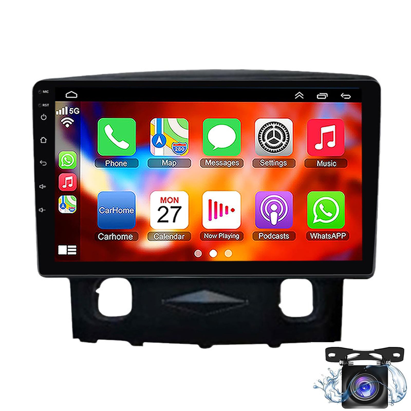 per Ford Kuga 2008 2009 2010 Radio Android 15 Stereo Auto 9 Pollici Touchscreen IPS Carplay Wireless Android Auto GPS DSP Bluetooth WiFi FM/RDS Telecamera Mic(Color:8 Core 6+128G)