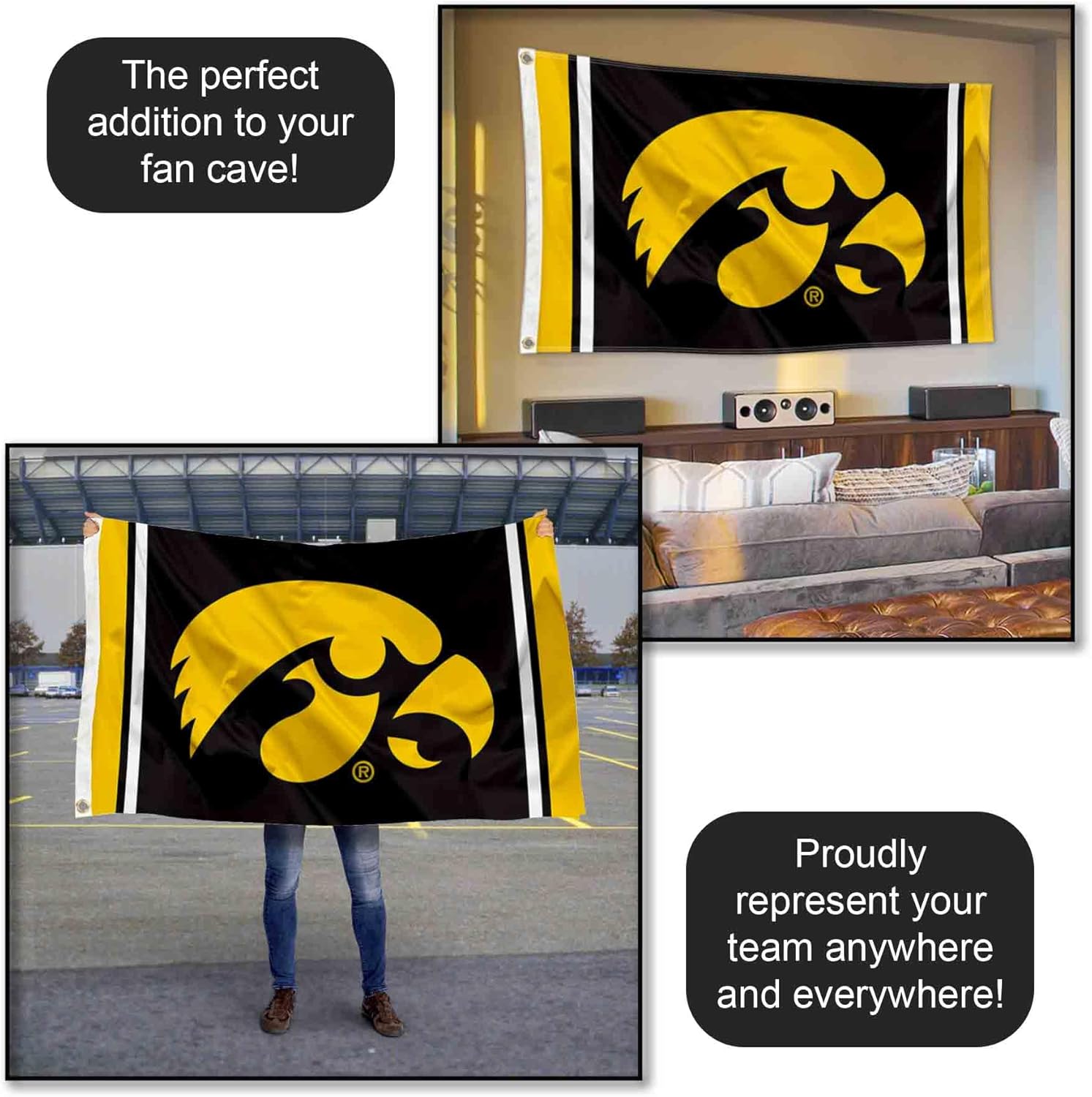 Hawkeyes Field Stripes Flag - Image 5