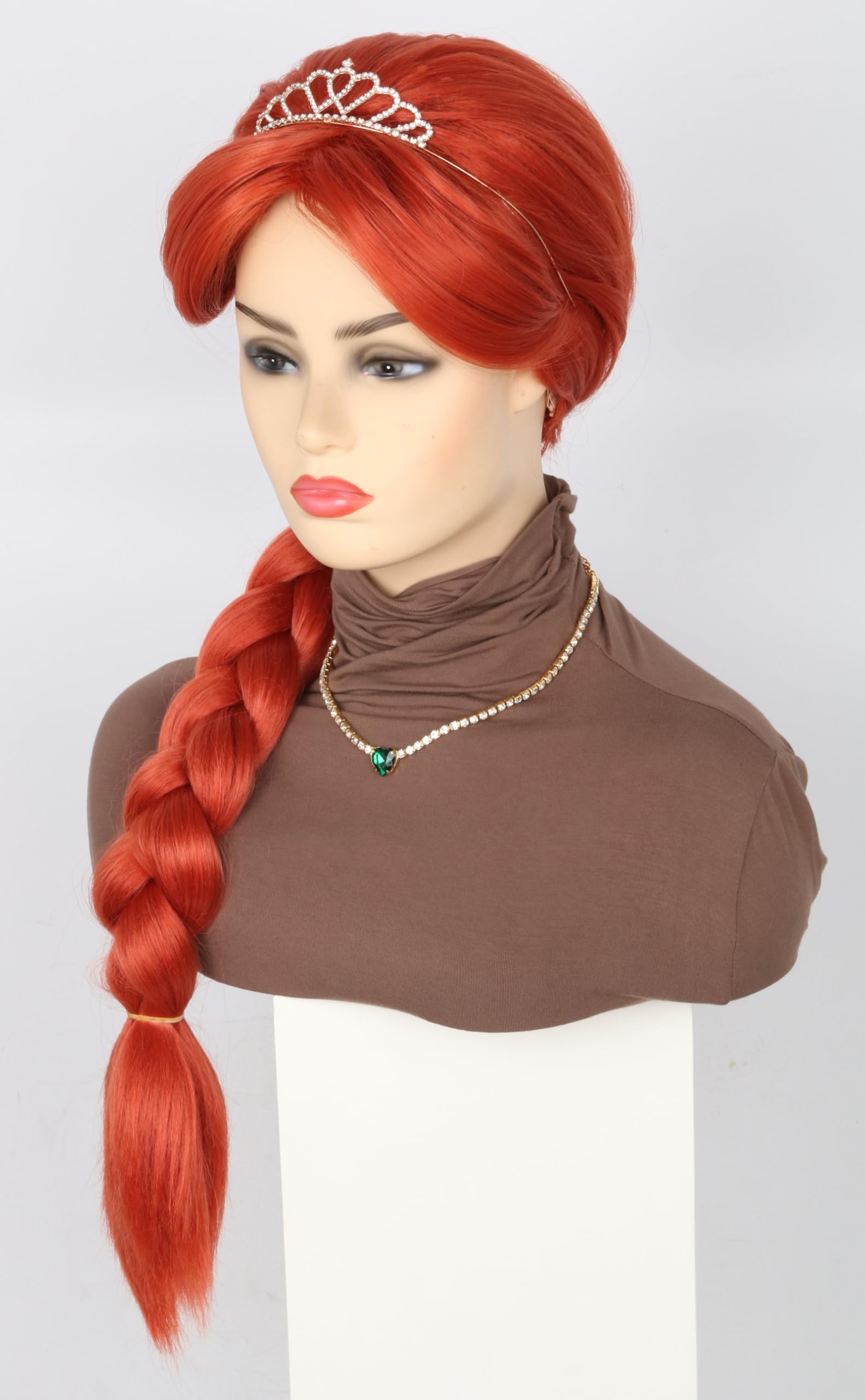 Topcosplay Princess Wig for Girls Women Long Braids Wig Halloween Costume Cosplay Wigs (Auburn wig for Women) - Image 3