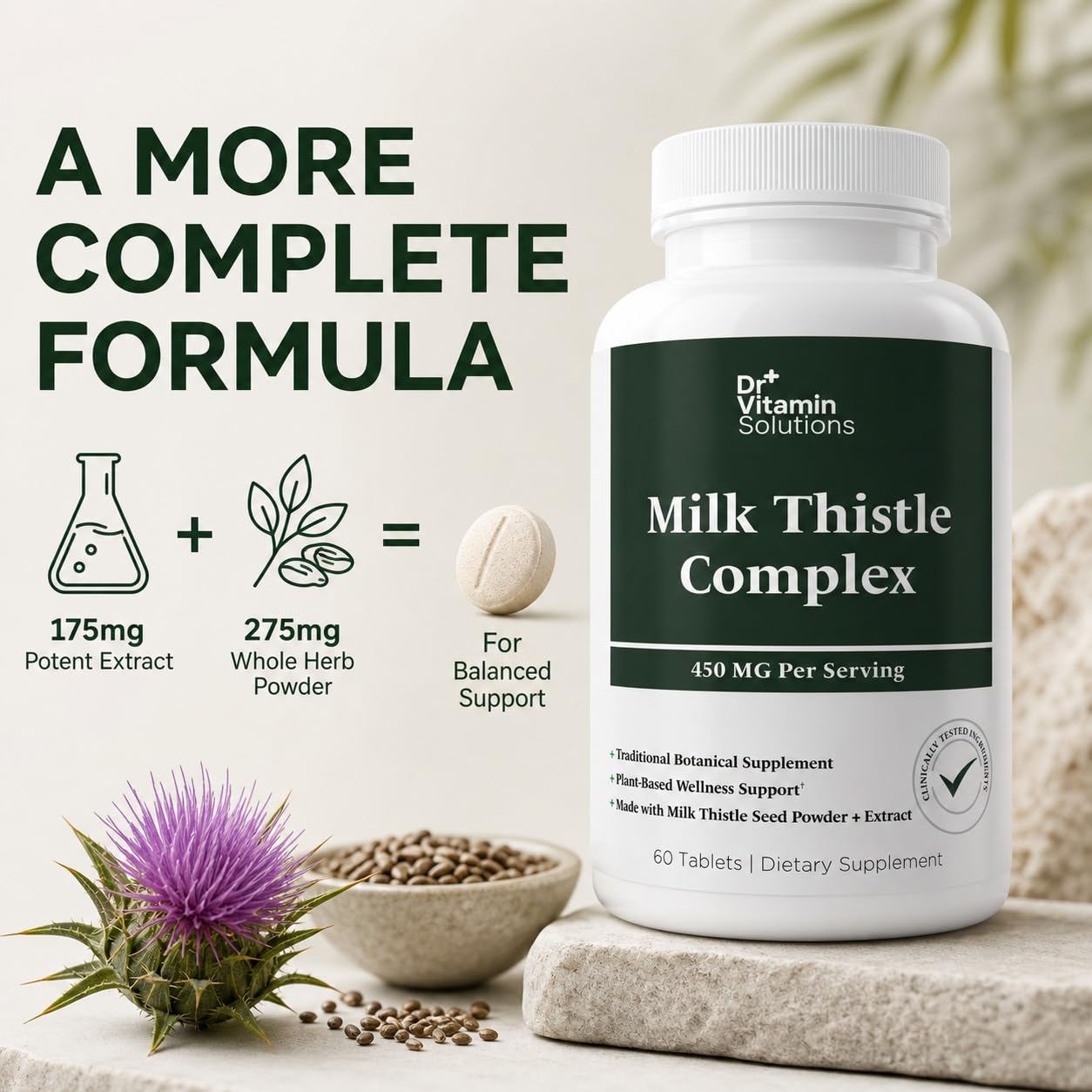 Milk Thistle Supplement 450 mg, 80% Silymarin for Liver Support and Detox — Amazon image 3