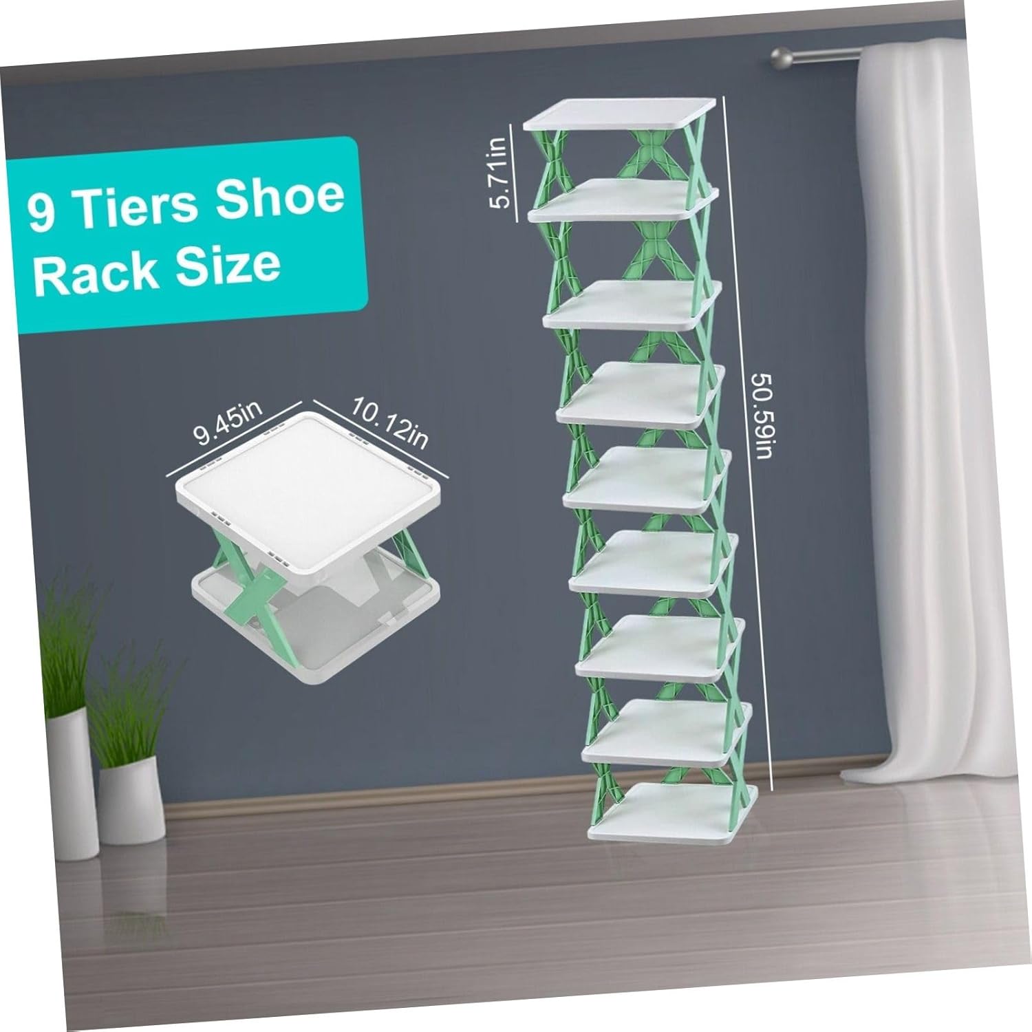 Unomor 9tiers Heavy Duty Shoe Rack Storage Shelf Garage Entryway Organizer Freestanding Shoe Storage