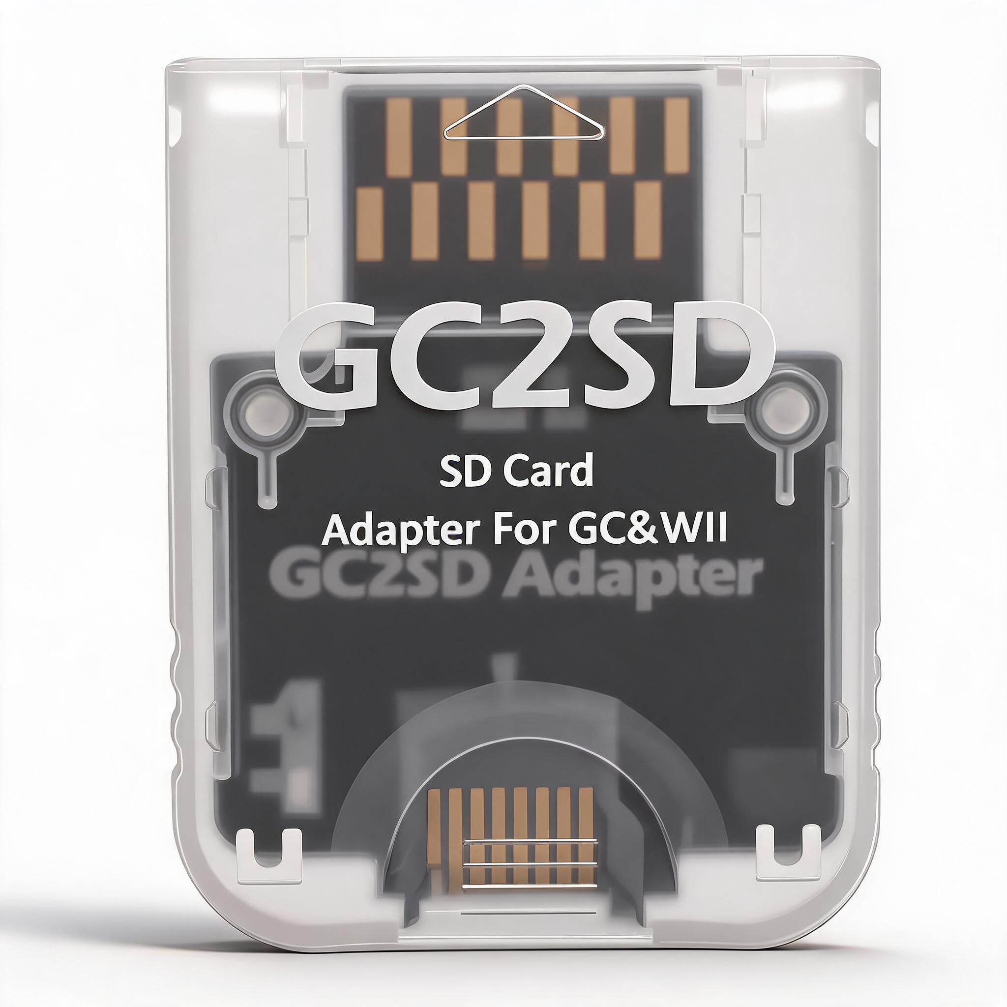 Annadue para Micro Storage Card Adapter, GC2SD Card Adapter Lector de Tarjetas para Consolas , Plug and Play.(Transparente)