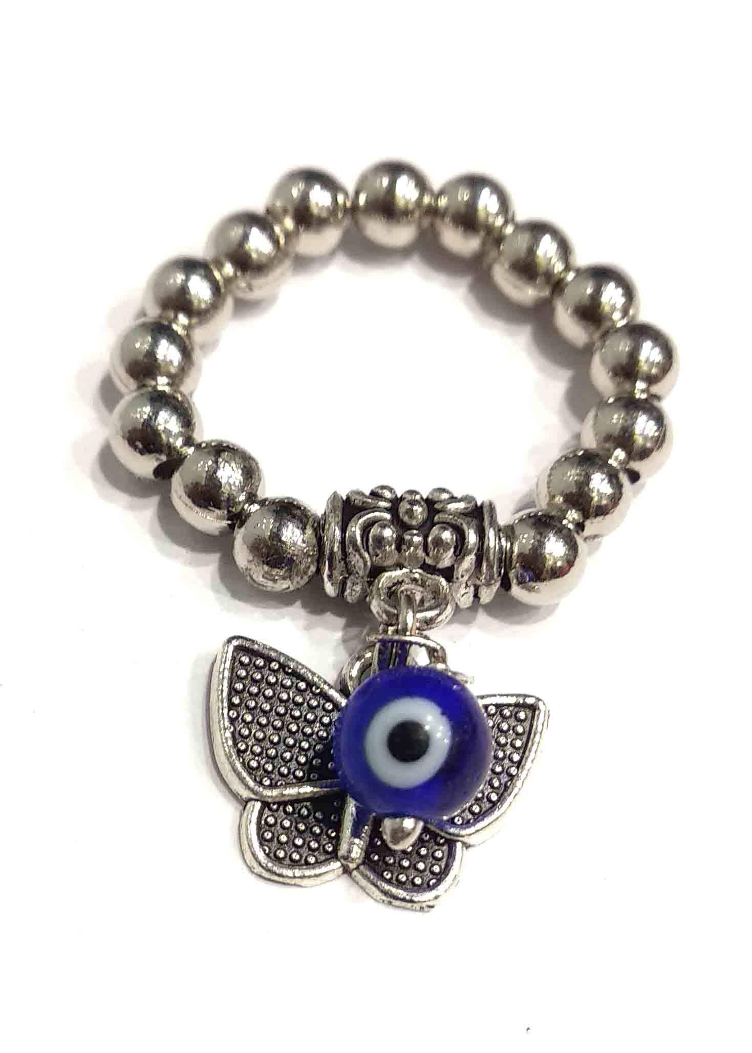 GURJARI JEWELLERS Oxidized Strachable Ring with EvileEye Beads+ Buterfly Hanging (B08QNC6WL4) Amazon Price History, Amazon Price Tracker