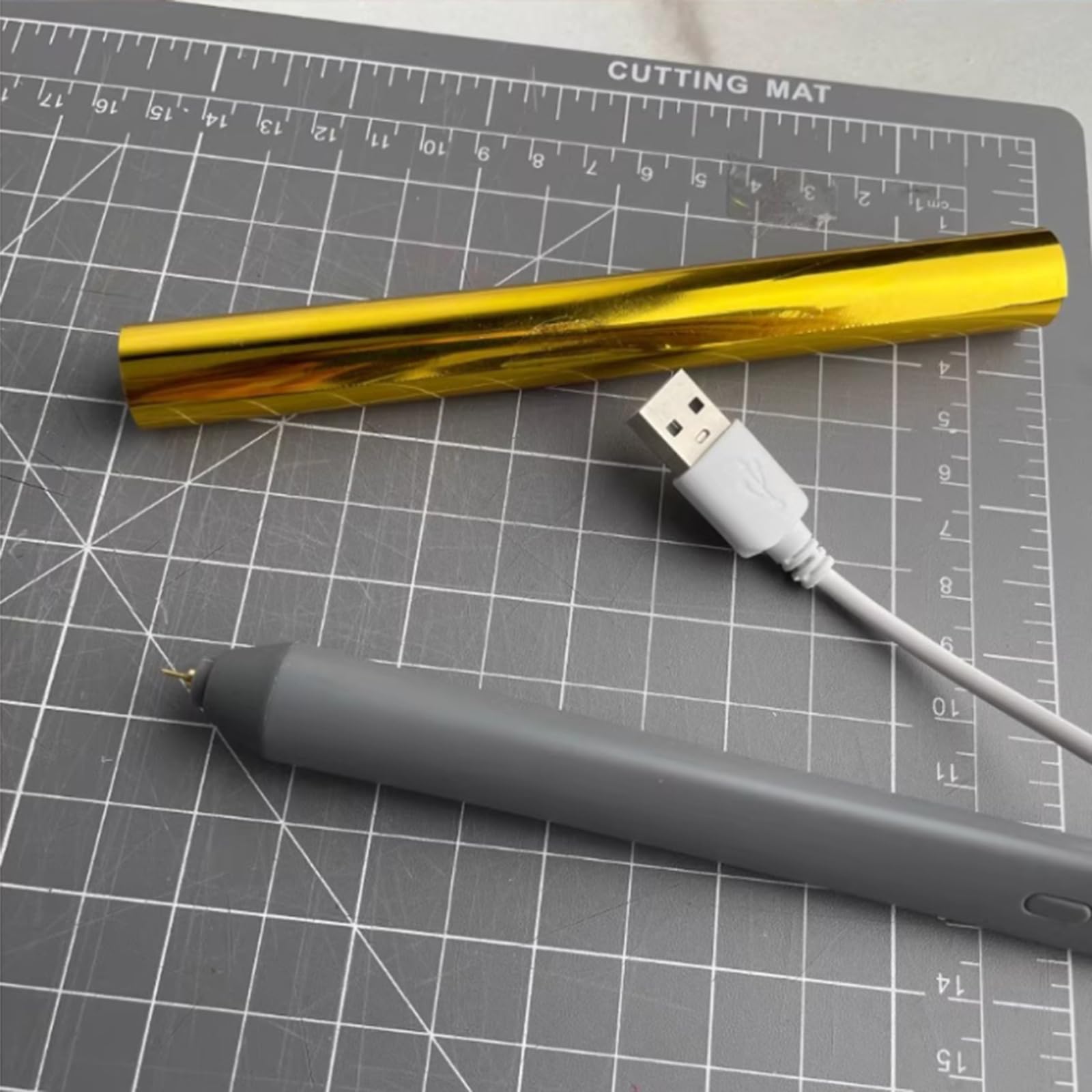 Pisak do wytłaczania folii na gorąco, z 4 wymiennymi końcówkami, zasilany przez USB, zestaw startowy do kartek DIY, scrapbookingu, narzędzia do rysowania