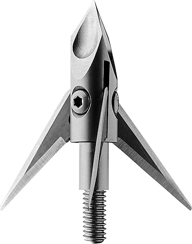Ramcat Broadheads pivotantes (seis hilos profundos - 125 granos) plata R1003