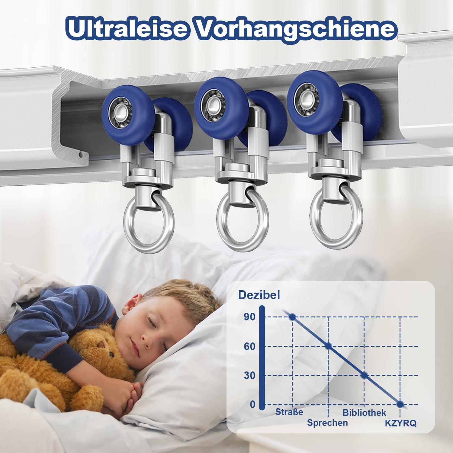 Rail de rideau en aluminium pour rideaux, 4 m avec roulettes silencieuses, système de rail de rideau de montage au plafond ou au mur, pour chambre à coucher, camping-car, douche, bureau, blanc