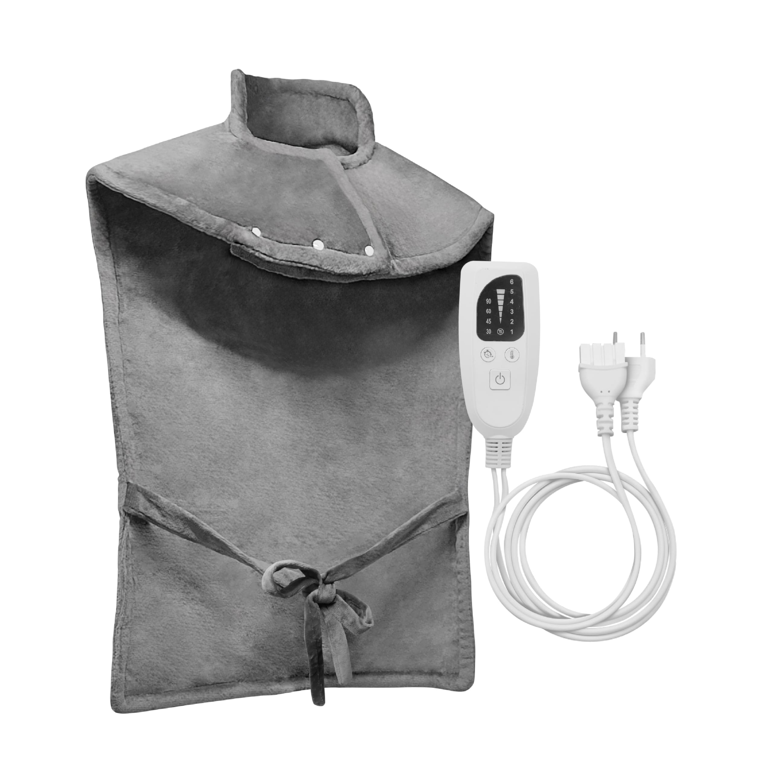 LED ATOMANT 2x Manta Electrica Cuello y Espalda 80x53cm 6 Niveles | Tejido ultrasuave de poliester, Temporizador, Lavable a maquina, Cinturon ajustable