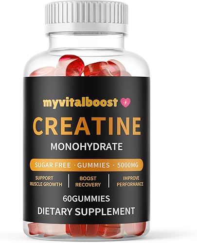 myVitalboost Gomitas de monohidrato de creatina 0.18 oz para hombres y mujeres, monohidrato de creatina masticable para fuerza muscular, crecimiento