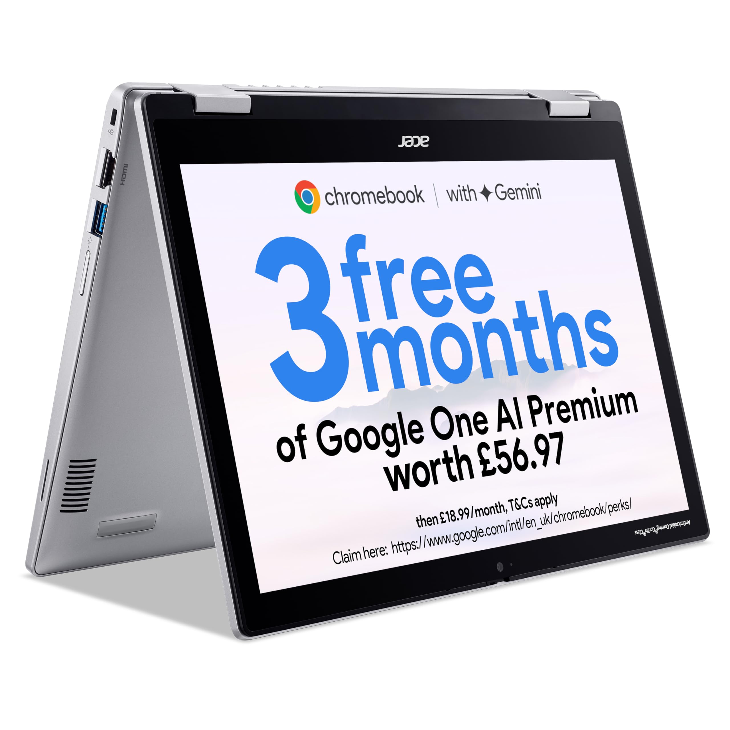 Acer Chromebook Spin 312 CP312-1H Convertible Laptop - Intel N100