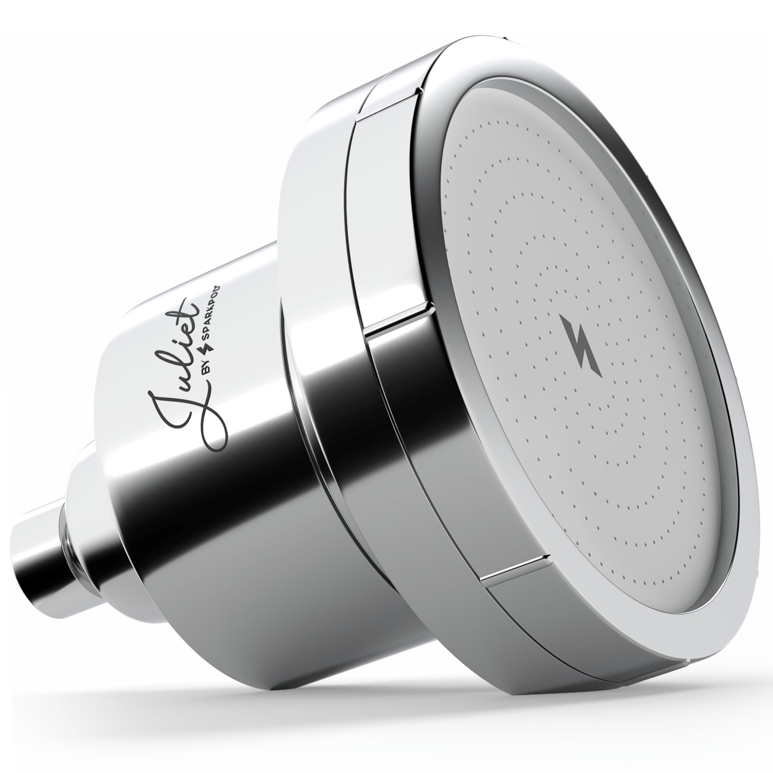 THE JULIET FILTERED SHOWER HEAD - Luxury High Pressure Shower Head with Filters - Removes Impurities for Healthier Hair and Skin - Reduces Hair Breakage, Skin Dryness & Irritation (Polished Chrome)