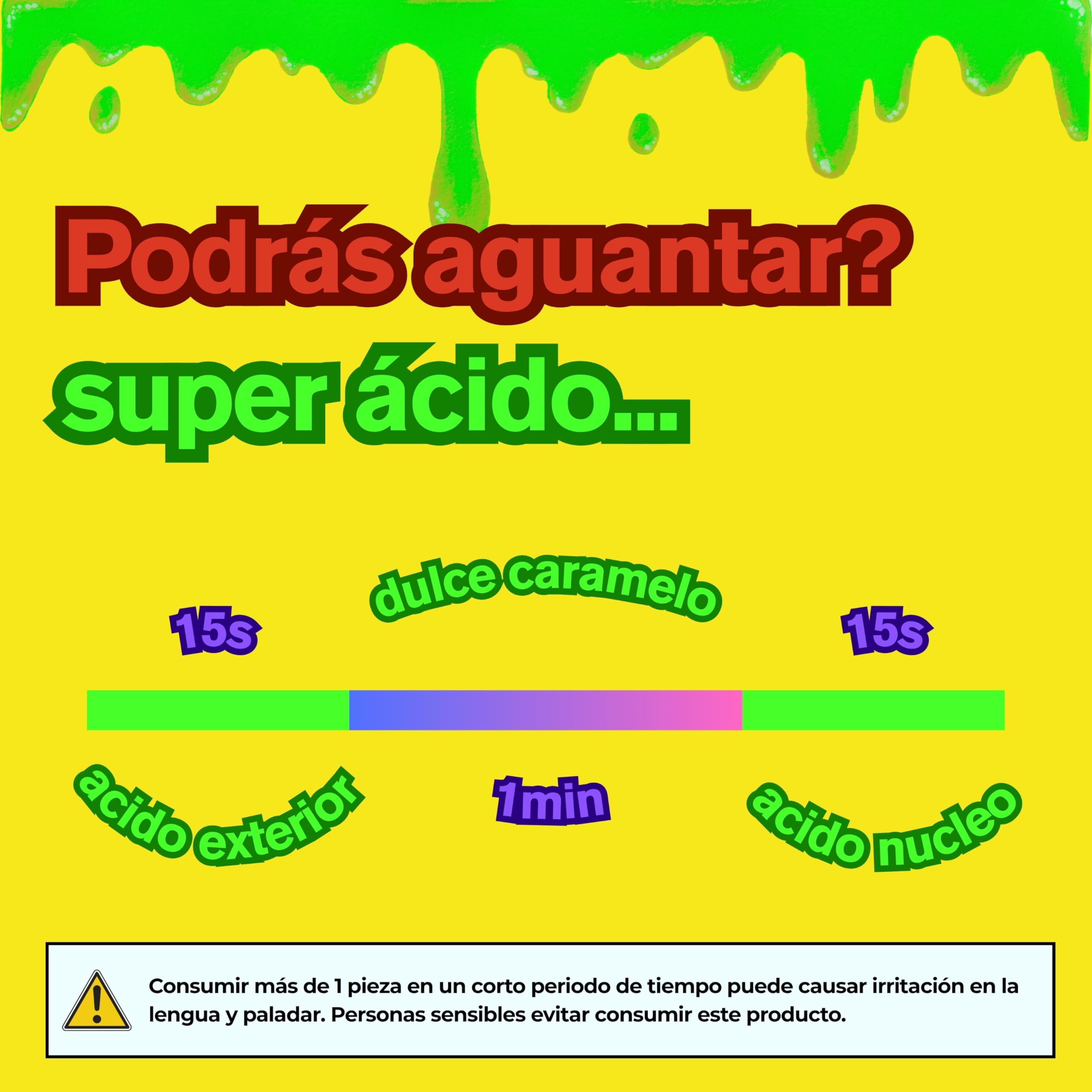 Toxic Waste Yellow - Caramelos Super Acidos, varios sabores - 2 x 42g - Pack Laborawi