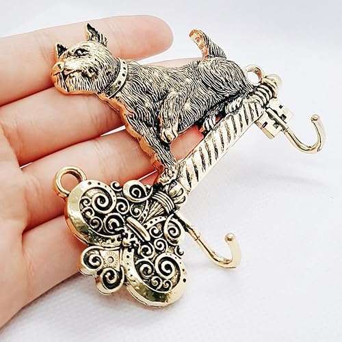 Miniatura 3 de haowei Ganchos de pared de aleación de zinc para decoración de animales, ganchos dobles retro, 2 piezas de Creative Idea para cocina del hogar,