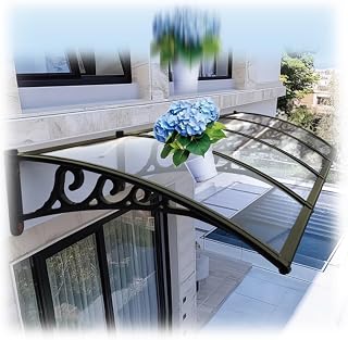 Türvordach aus Aluminium, überdachter Terrassenüberdachung für Türen und mehr (80 x 120 cm), wetterfest und elegant