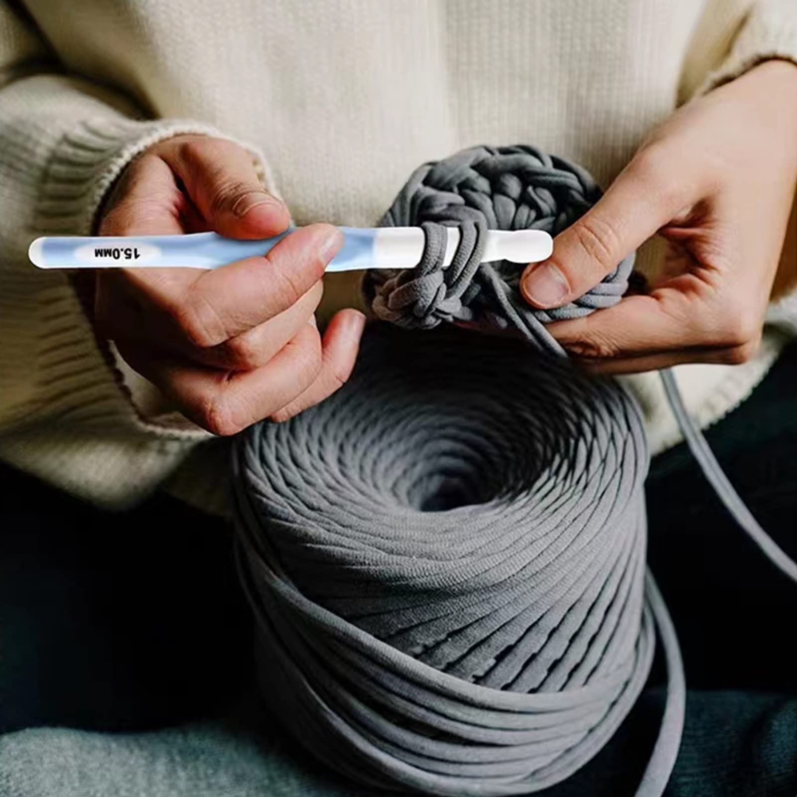 Uncinetto 4.5 Mm Con Impugnatura Ergonomica - In Metallo, Per Principianti E Mani Artritiche - Foto 3