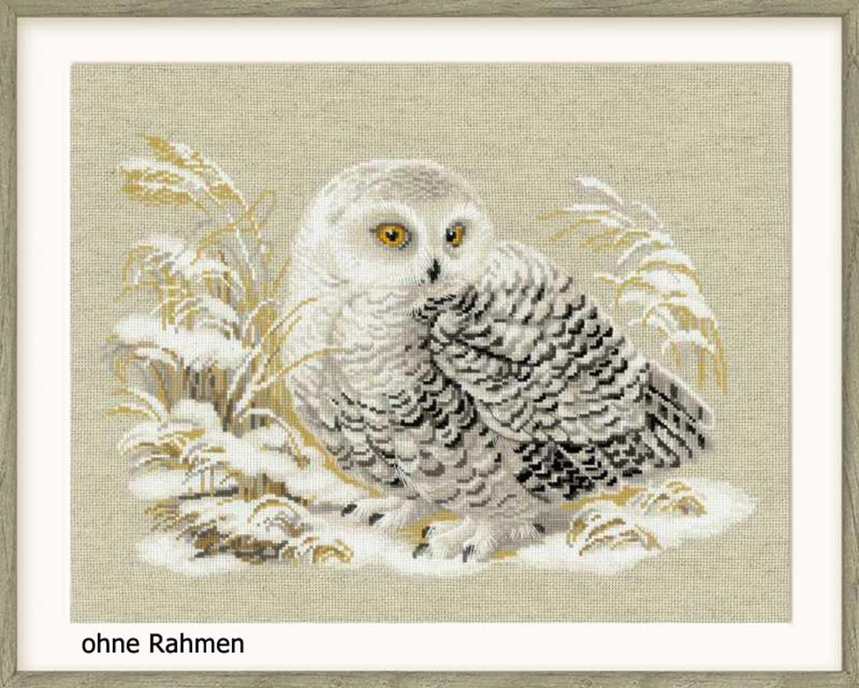 RIOLIS - White Owl 1241, Cross Stitch Kits 17,72" x13,78, Cross Stitch for Beginners & Advanced, Crossstitching Kits Adult, Counted Stitching Kits, Embroidery Kit