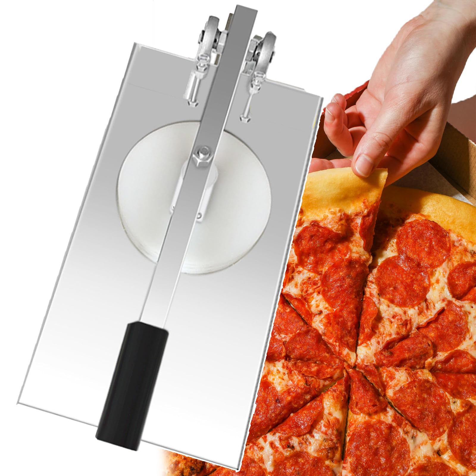 UMJIGF Stainless Steel Pastry Dough Maker/with Adjustable Extension Arm Angle/Non-Stick Pressure Plate Manual Pizza Dough Press Machine/for Pizza, Tortilla, Dosa,16CM,14CM