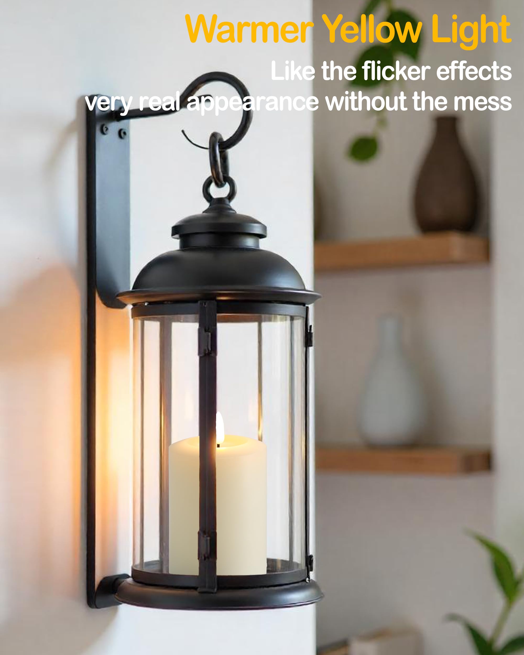 Gmnee Candele senza fiamma tremolanti 3"x4" con timer remoto, candele a LED