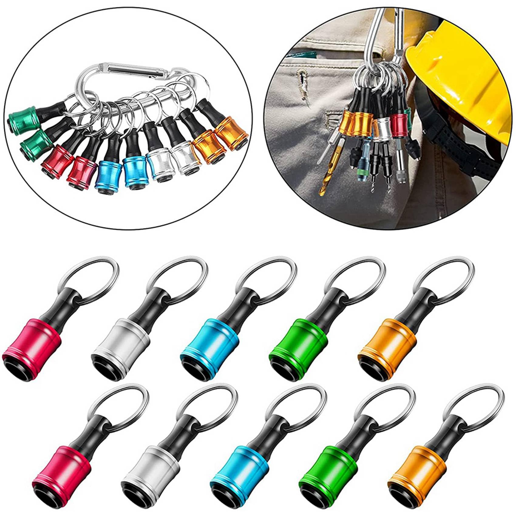 Lot de 50 vis à tige hexagonale 1/4" pour tournevis, embouts, support de rallonge, tige de serrage, adaptateur de vis, forets (5 couleurs)