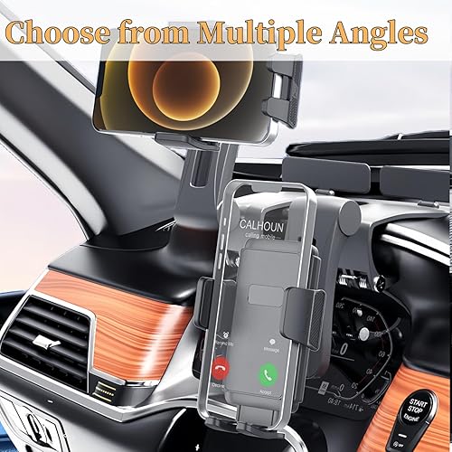 Miniatura 2 de DMJWAN Soporte magnético de teléfono para espejo retrovisor mejorado para automóvil, soporte giratorio y retráctil, soporte de teléfono celular con