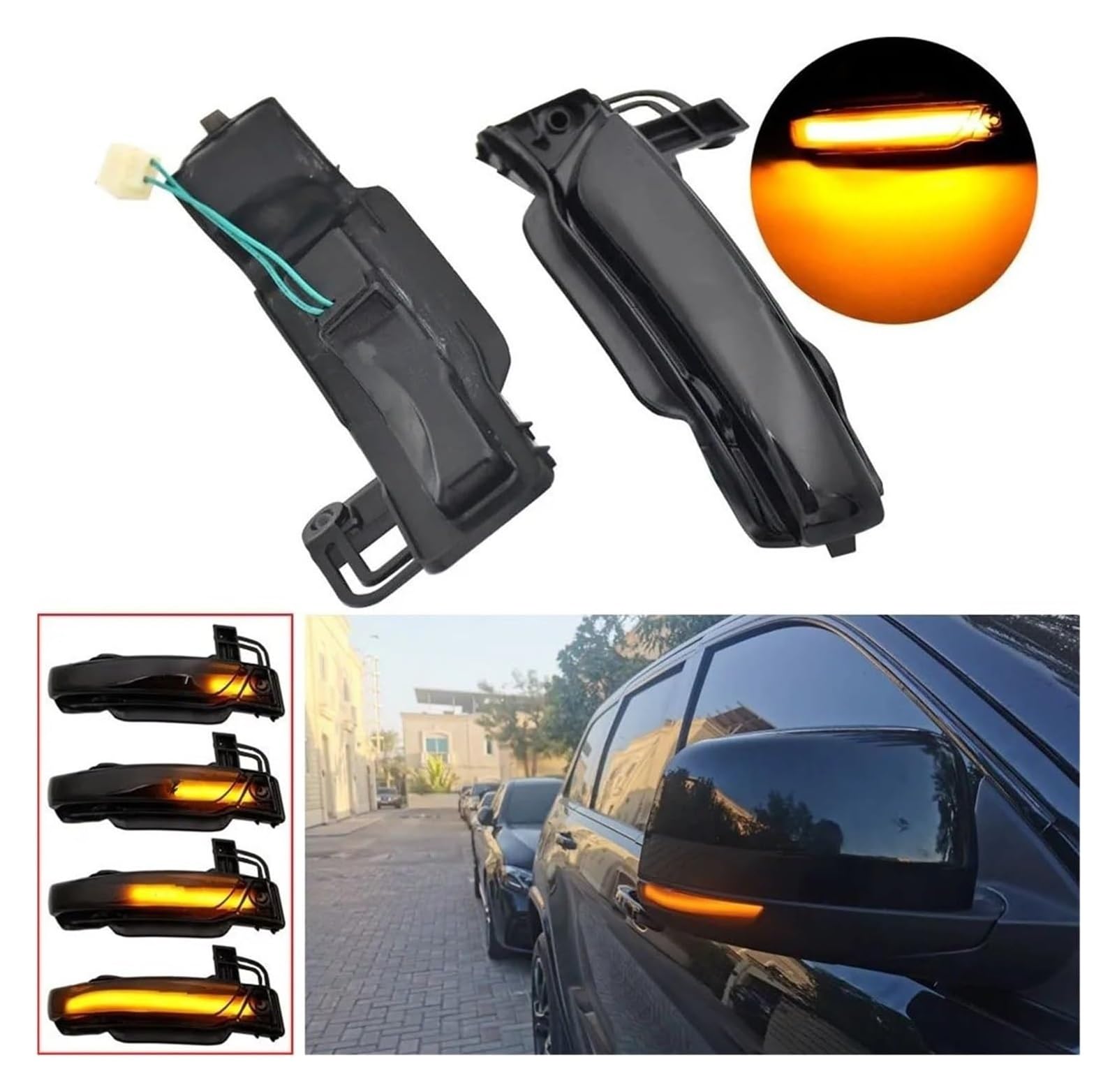 Luz Señal Giro Para Grand Para Cherokee WK2 2011-2020 Luz Señal Giro Indicador Espejo Lateral Dinámico Retrovisor Secuencial Lámpara Intermitente