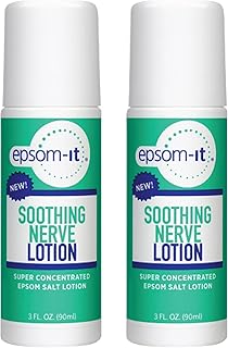Epsom-It Soothing Nerve Lotion - Roll On Epsom Salt Magnesium Lotion, Topical Magnesium Cream with Capsaicin & Arnica for Tired Muscles, and Sleep, 3oz, 2-Pack