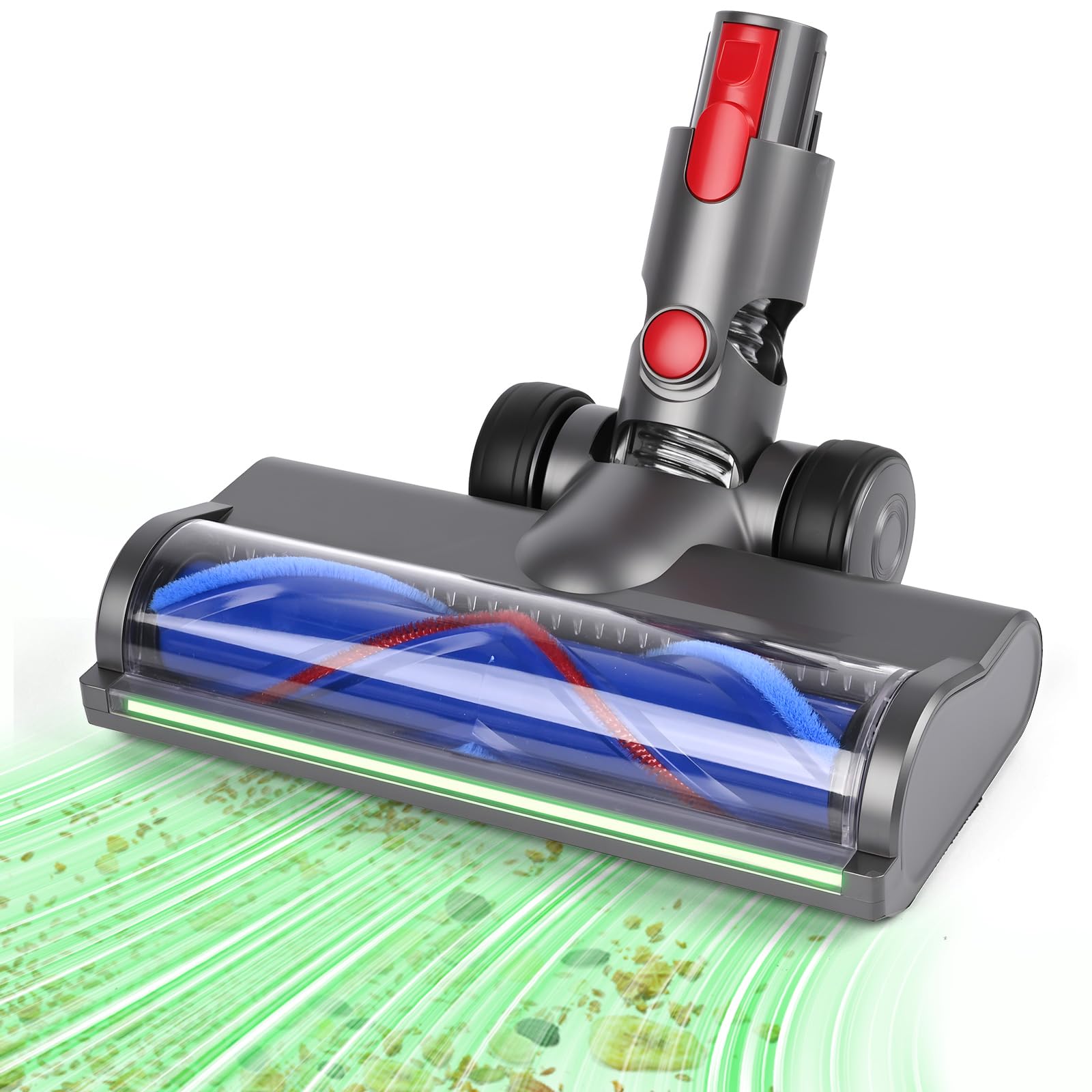 Replacement Brush with Dust Detection Function Compatible for Dyson V7 V8 V10 V11 V15 Vacuum Cleaners Floor Brush, Replaceable Brush Head for Parquet, Floors