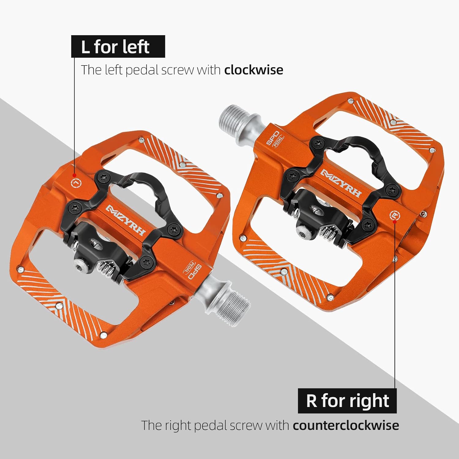 MZYRH Pedal,MTB Mountain Bike Pedals Compatible with Dual Function Sealed Clipless Aluminum 9/16" Bicycle Flat Platform with Cleats for Road, MTB