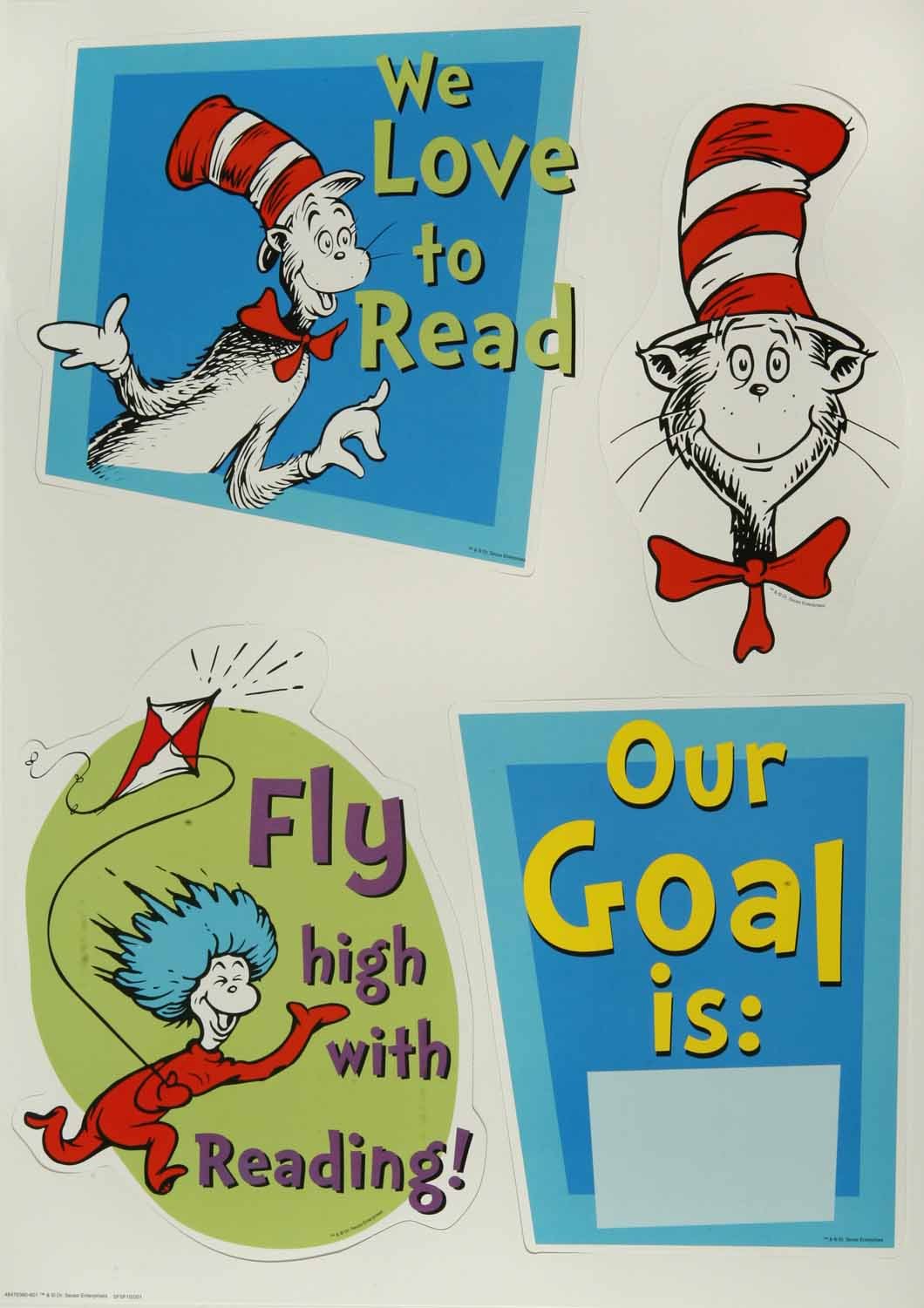 Eureka Dr. Seuss The Cat in the Hat 'Reading Goals' Bulletin Board Set and Classroom Decorations for Teachers, 326 pcs - Image 6