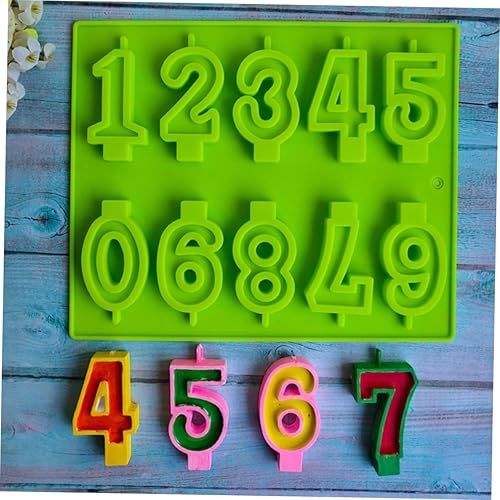 Miniatura 5 de EXCEART 3 piezas de número de fundición colgante para hacer velas de chocolate DIY número vela números de silicona fundición no tóxico número