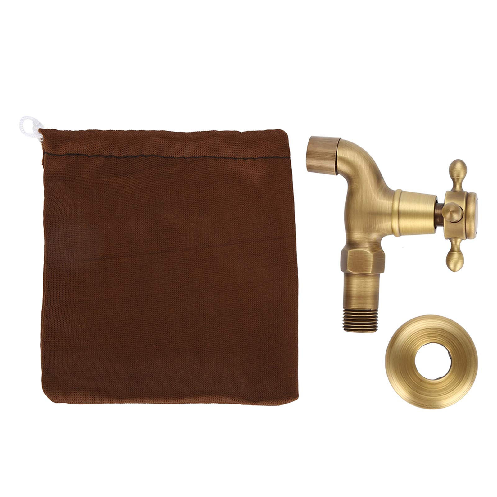 Grifo Vintage de Montaje en Pared, Grifo de Latón Macizo para Fregadero de Cocina, Fregona y Piscina, Agua Fría