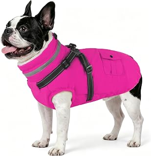 Dogcheer waterproof dog coat with harness and pockets