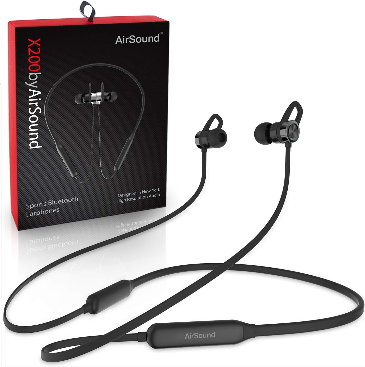 AirSound X200 Wireless Bluetooth in-Ear Headphones, SweatProof, Magnetic Design, HD Stereo & Mic
