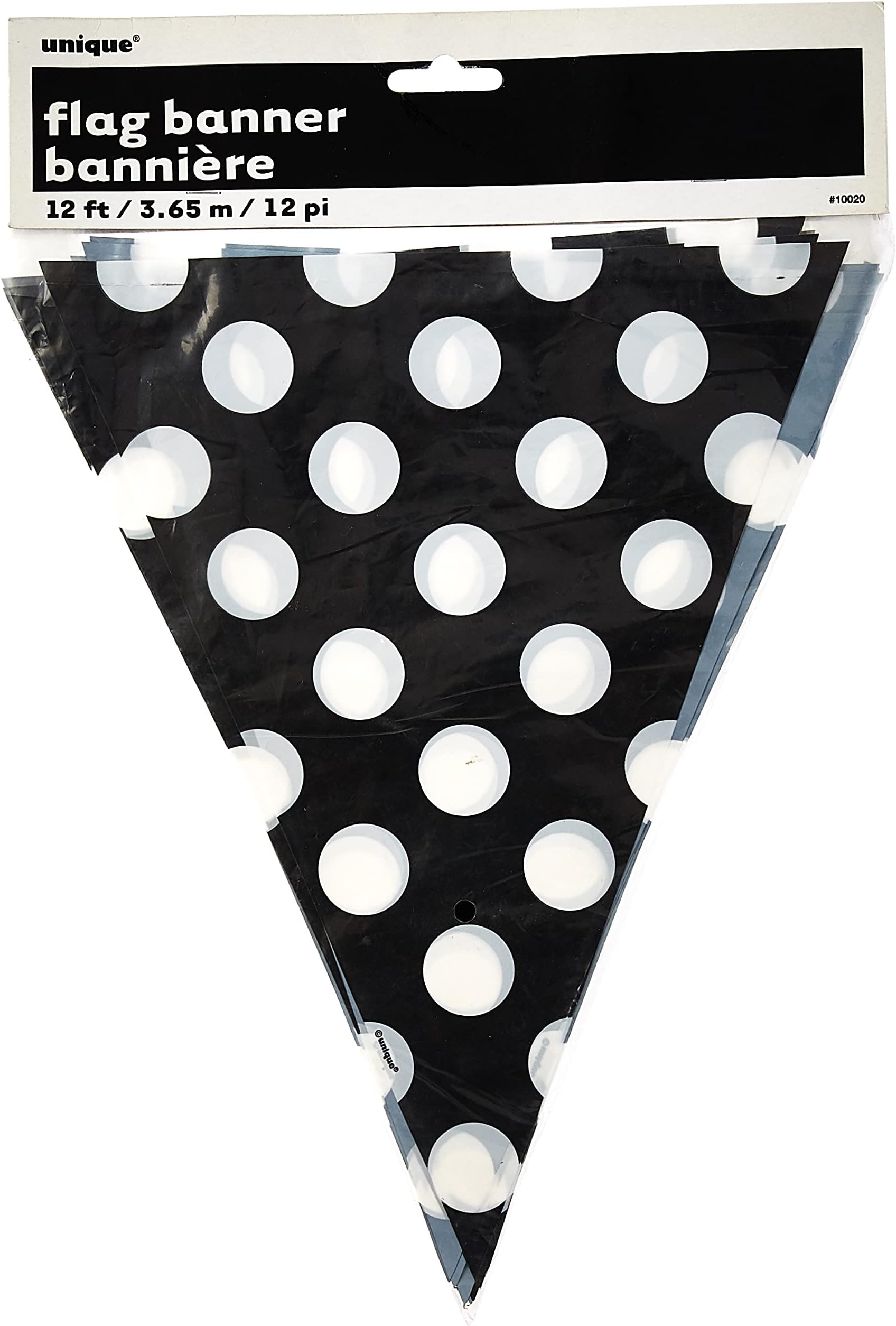 unique party Deco Dot Flag Banner 12 Pieces, Black