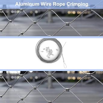 100pcs 1/8 (3mm) Aluminum Crimping Loop Sleeve, Cable Ferrule Wire Rope Sleeves Loop Sleeve for Wire Rope and Cable, Double Hole Type