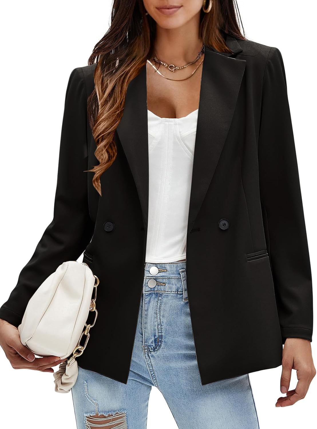 EXLURA Women’s Business Casual Blazers Lightweight Long Sleeve Knit Lapel Loose Fit Work Office Suit Jackets with Pocket 2025
