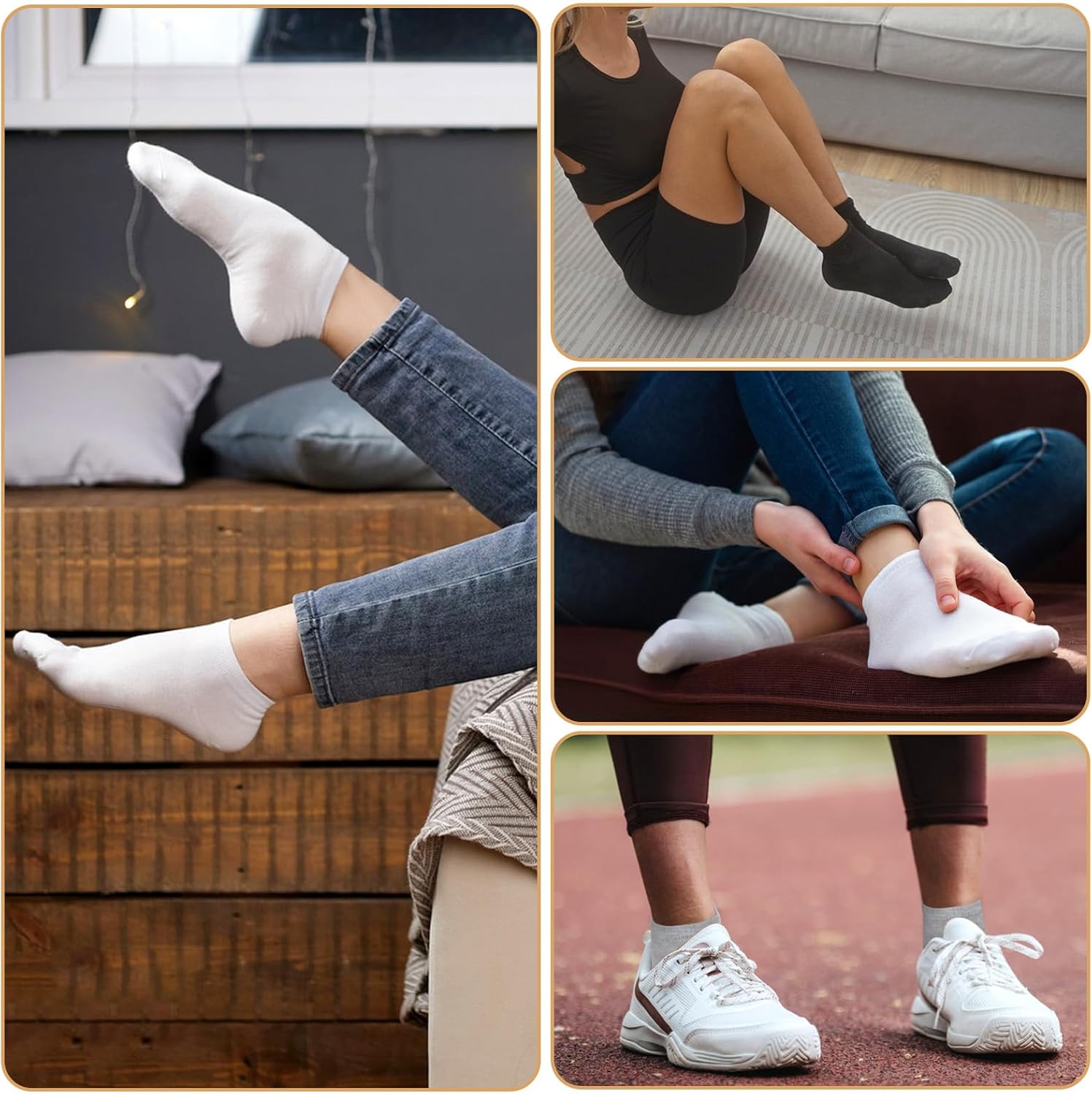 100 Pairs Ankle Socks for Men Women Breathable Mens Socks Athletic Cushioned Running Low Cut Sock Moisture Wicking Cotton Short Sports Sock - Image 6