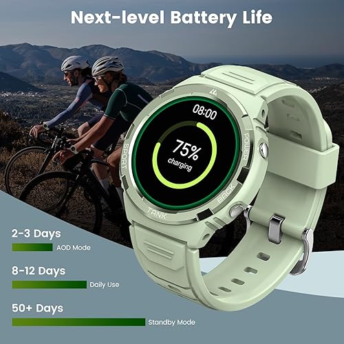 Miniatura 6 de AMAZTIM Reloj inteligente, resistente al agua hasta 164.0 ft, batería extra larga de 50 días, resistente militar (contestaciónllamadas de