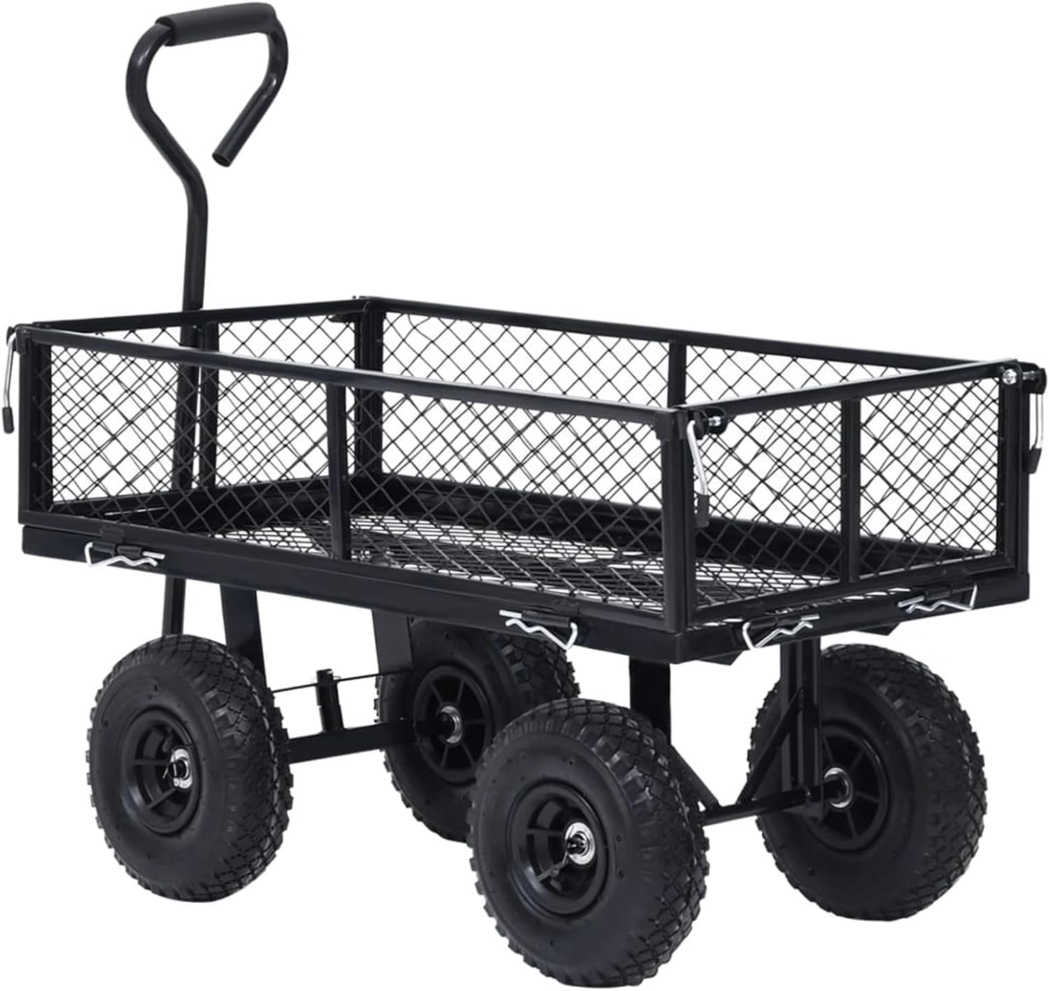 ガーデンハンドトローリー 手押し車 ブラック 250kg 【木材】