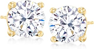 Ross-Simons Round CZ Stud Earrings in 14kt Yellow Gold