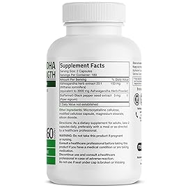 Bronson Ashwagandha Extra Strength Stress & Mood Support with BioPerine - Non GMO Formula, 360 Vegetarian Capsules