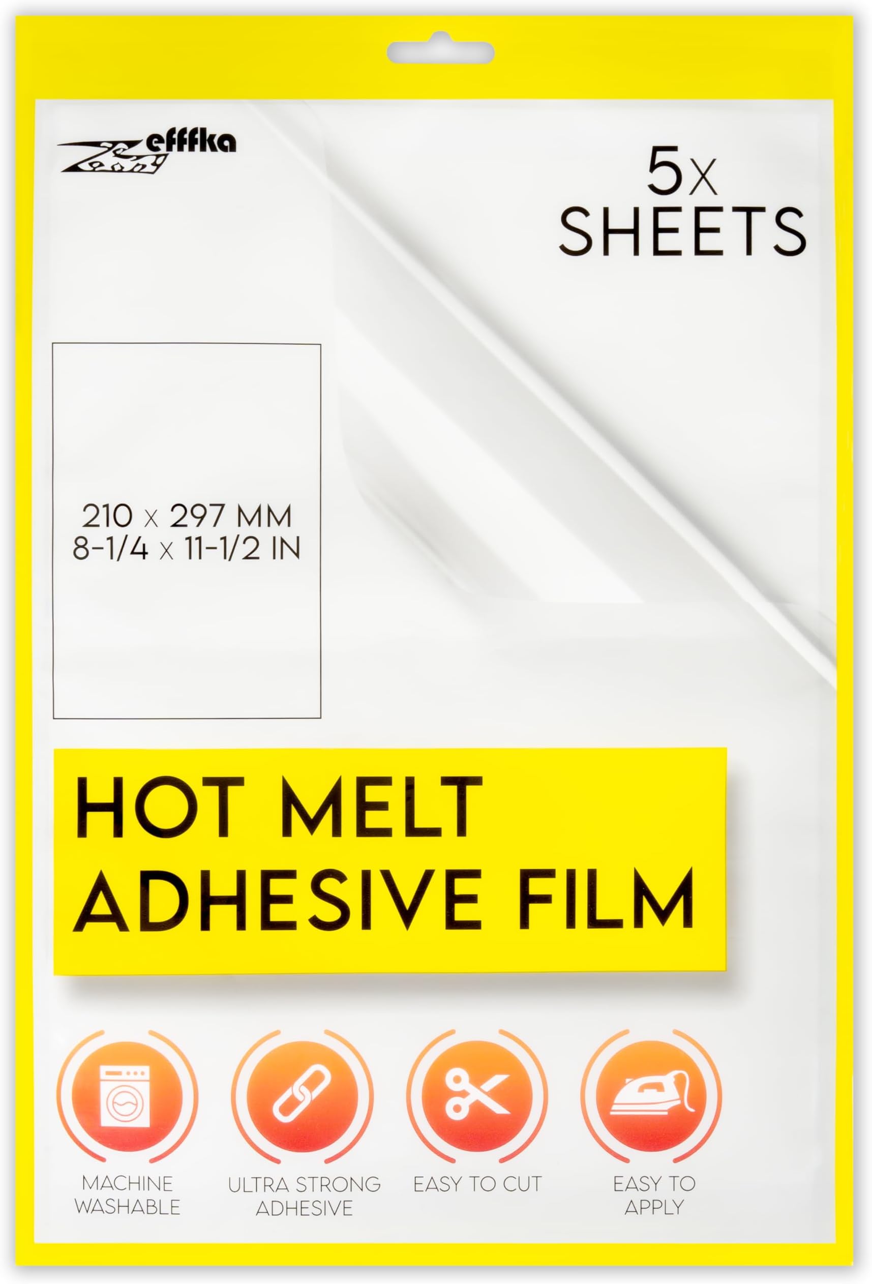 Hot Melt Adhesive Film Fabric Repair Iron-On Patch Hemming Decorating Clothing Fix Crafts Labeling Durable Washable Easy Application for Textiles Five Large Sheets for Multiple Uses