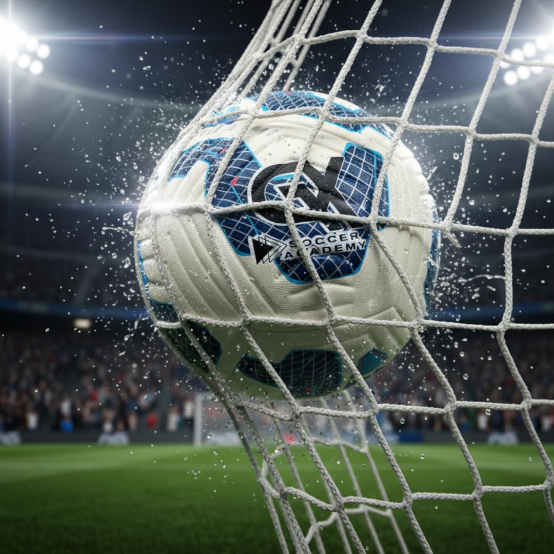 GX Soccer Academy Tour+ - Balón de fútbol profesional, tamaño 5, pelota de competición azul y blanca