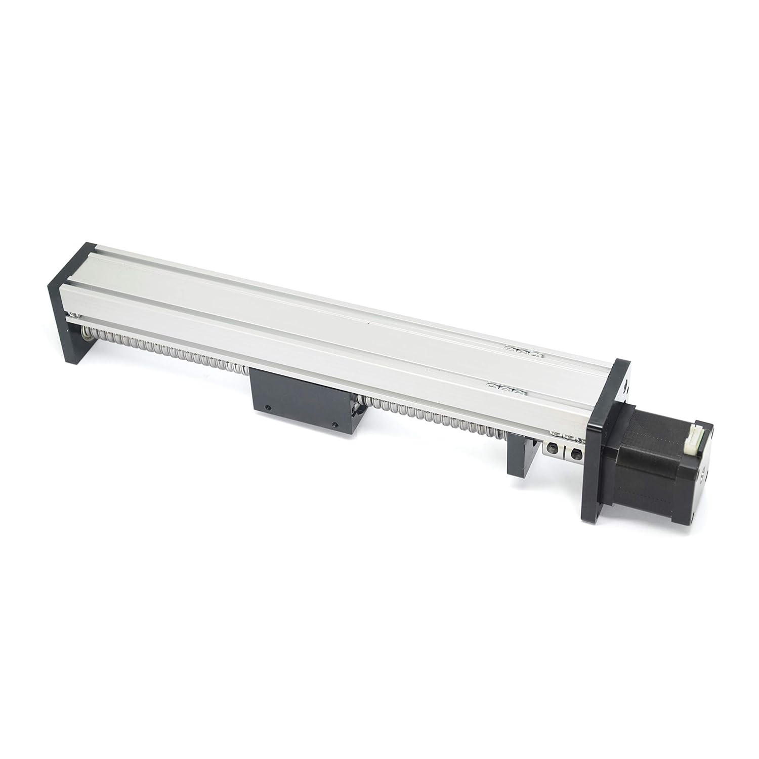 Zeberoxyz 1pcs Linear Rail Guide Ballscrew SFU1605 with Square Linear Rails with NEMA17 Stepper Motor, 200mm Effective Stroke Length for DIY CNC Router Parts X Y Z Linear Stage Actuator(Size:200mm)