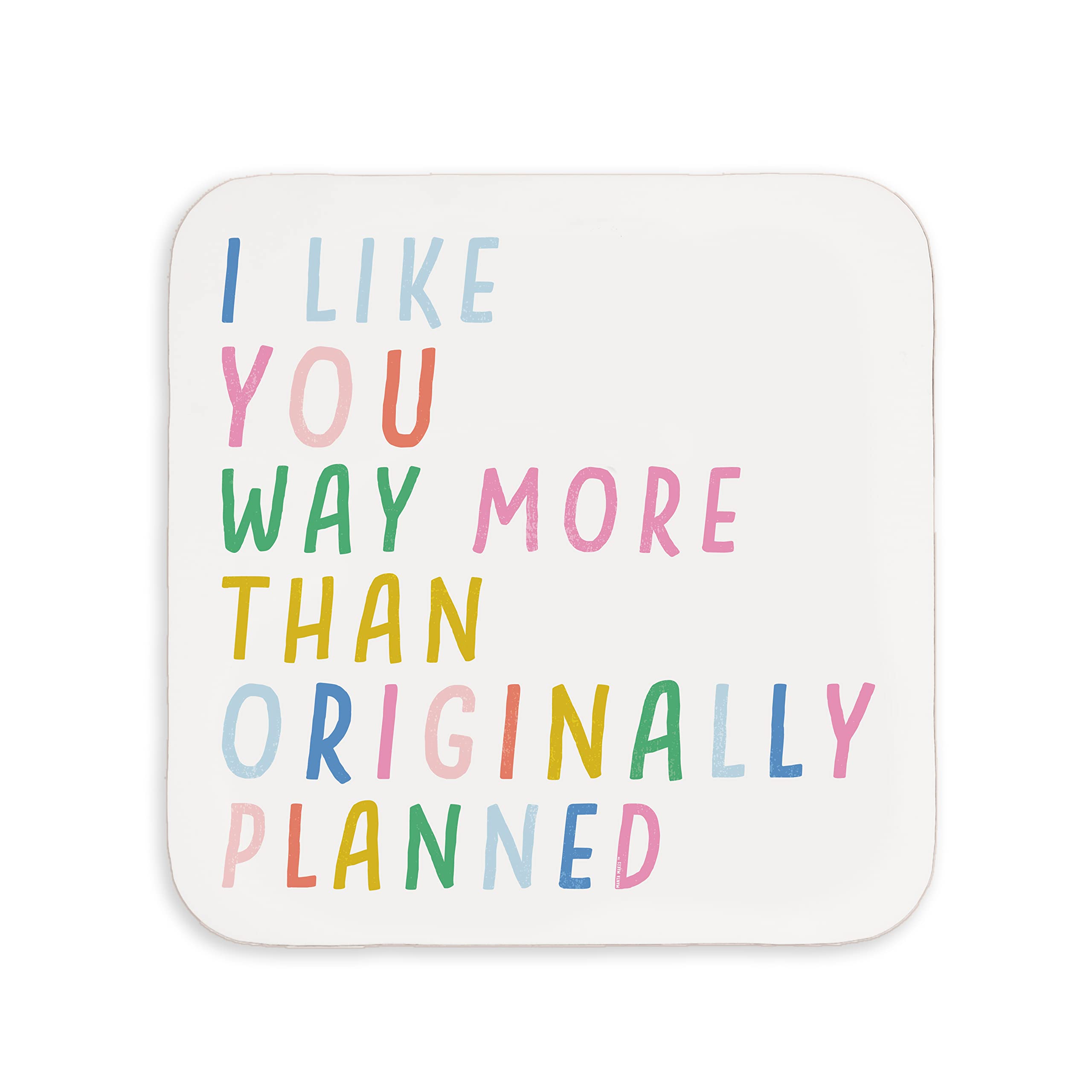 Valentines gift mug or coaster for her or him | anniversary gifts for girlfriend or boyfriend couples fun present | gift under 10 or under 5 pounds (Like you more than planned - coaster)