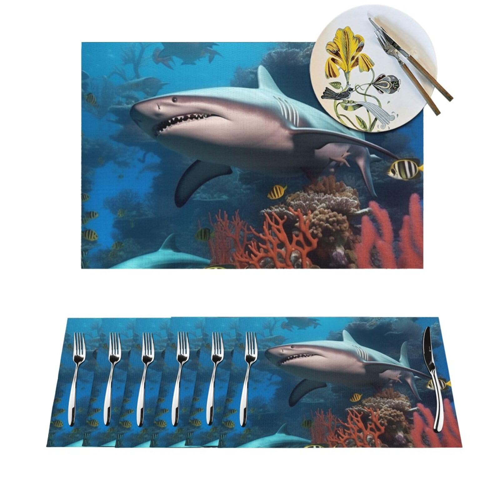 Sets de table tissés en PVC résistants à la chaleur et antidérapants pour cuisine | Lot de 4
