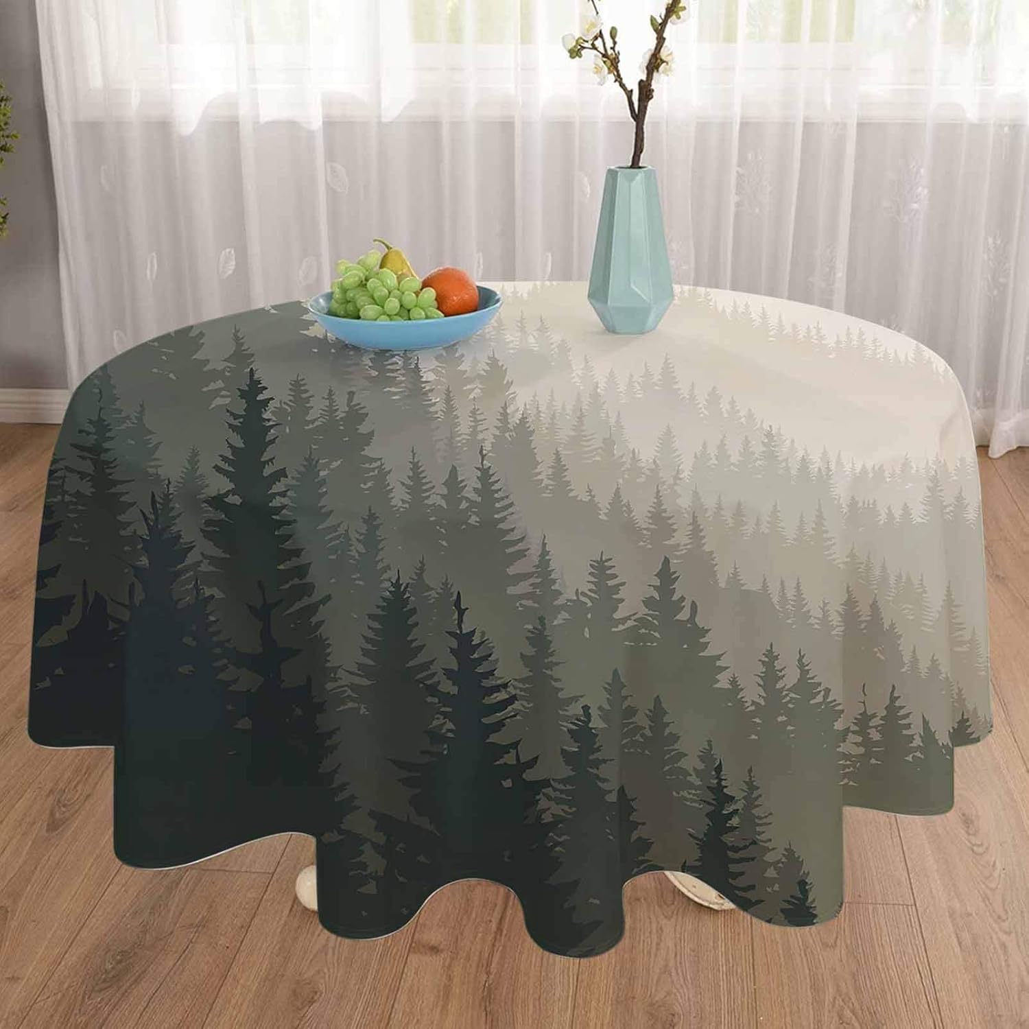 carmaxshome 70 Inch Table Cloth Forest Northern Parts of The World